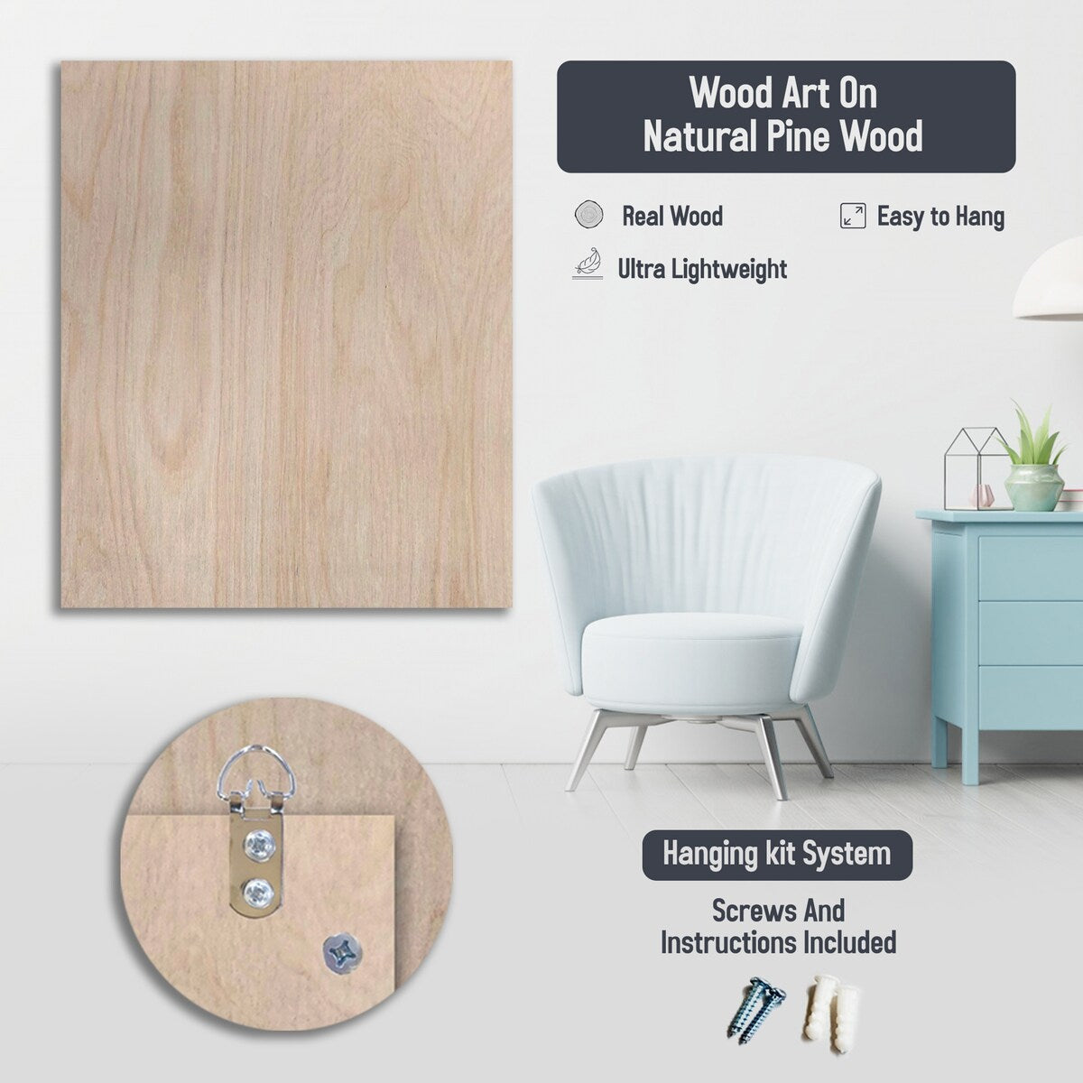 Designart 'Puple Peony Flower On Abstract Paint I' Floral Peony Wood Wall Art - Natural Pine Wood
