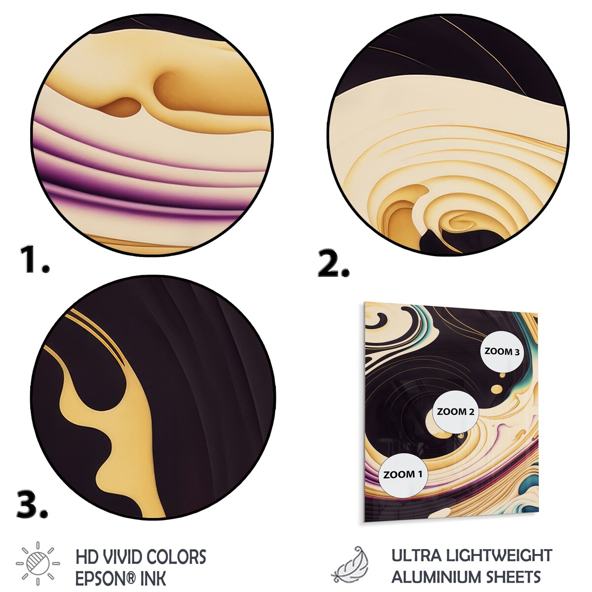 Designart 'Purple, Gold And Blue Swirl II' Modern Spiral Metal Wall Art