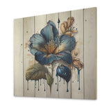 Designart 'Realistic Blooming Flowers II' Floral Bouquet Wood Wall Art - Natural Pine Wood