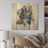 Designart 'Realistic Blooming Flowers II' Floral Bouquet Wood Wall Art - Natural Pine Wood