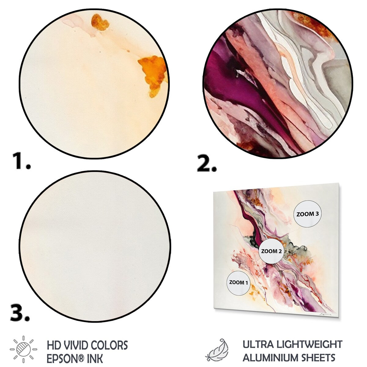 Designart 'Rendend Point Dreams III' Abstract Liquid Ink Metal Wall Art
