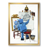 Designart "Robot Selfie" Modern & Contemporary Framed Art Print