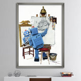 Designart "Robot Selfie" Modern & Contemporary Framed Art Print