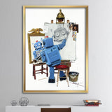 Designart "Robot Selfie" Modern & Contemporary Framed Art Print