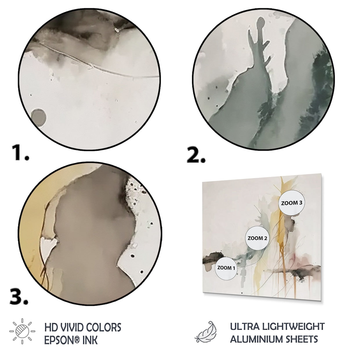 Designart 'Touched By Mustard Yellow And Ultimate Gray III' Abstract Liquid Ink Metal Wall Art