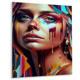 Designart 'Vibrant Creative Woman Portrait IV' Woman Avant-Garde Metal Wall Art