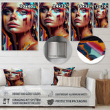 Designart 'Vibrant Creative Woman Portrait IV' Woman Avant-Garde Metal Wall Art