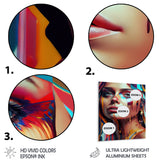 Designart 'Vibrant Creative Woman Portrait IV' Woman Avant-Garde Metal Wall Art