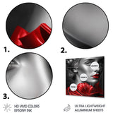Designart 'Vintage Sensuality In Red And Black I' Fashion Woman Metal Wall Art