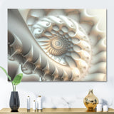 Designart 'White Fractal Spiralling III' Modern Geometric Metal Wall Art