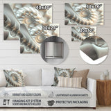 Designart 'White Fractal Spiralling III' Modern Geometric Metal Wall Art