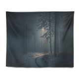 Designart 'Wintercalm During Forest Winter Time II' Landscape Forest Wall Tapestry