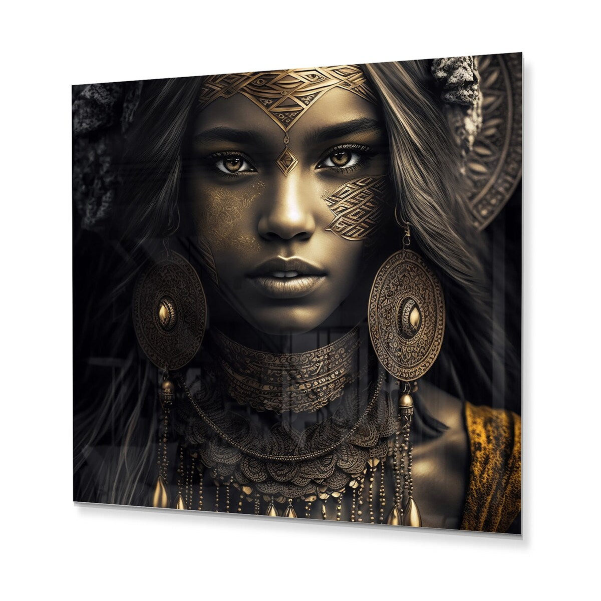 Designart 'Young Woman With Bohemian Accessories I' Boho Woman Metal Wall Art
