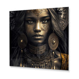 Designart 'Young Woman With Bohemian Accessories I' Boho Woman Metal Wall Art