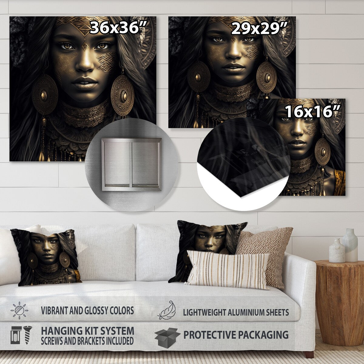 Designart 'Young Woman With Bohemian Accessories I' Boho Woman Metal Wall Art