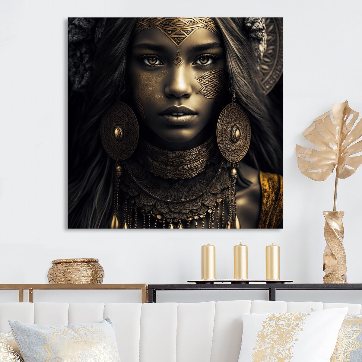 Designart 'Young Woman With Bohemian Accessories I' Boho Woman Metal Wall Art