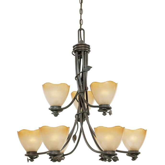 Designers Fountain Nine Light Up Lighting Two Tier Chandelier from the