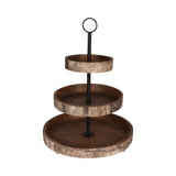 Designovation White Birch Wood 3-tiered Tray