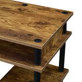 Designs2Go No Tools Student Desk with Shelves, Barnwood/Black Poles