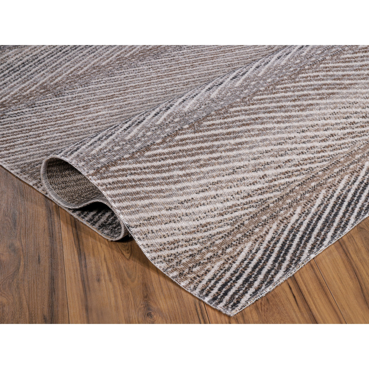 Desire Collection Abstract Brown/Grey Area Rug