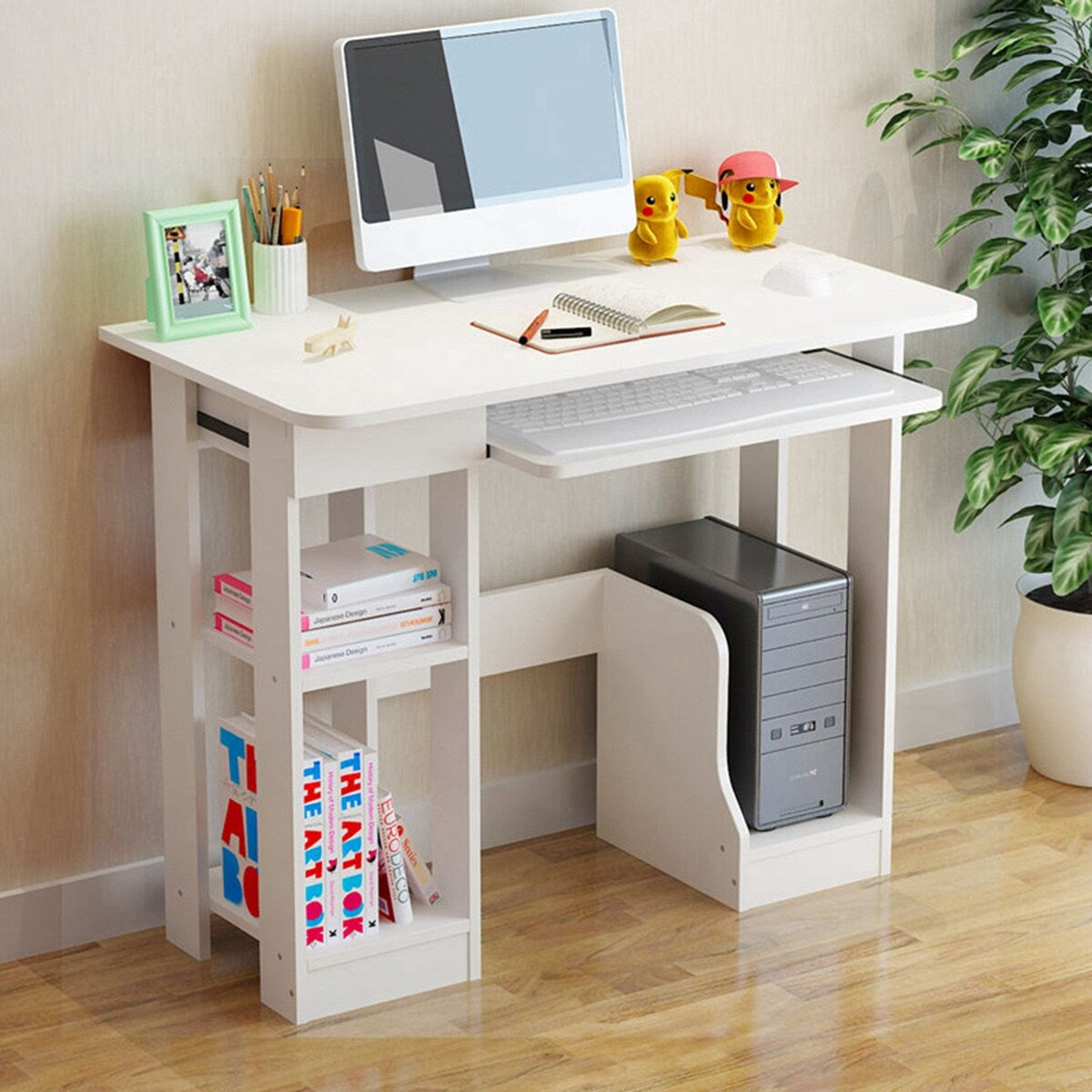 Desk Home Computer Desk Modern Simple Desk Creative Desk Warm White 90×48×70cm