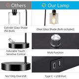 Desk Lamp with Type C USB Port, 2 Phone Stands, LED Bulb Included