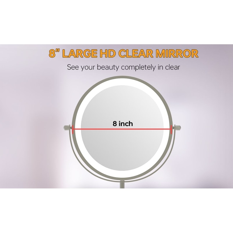 Swing arm mirror with light top