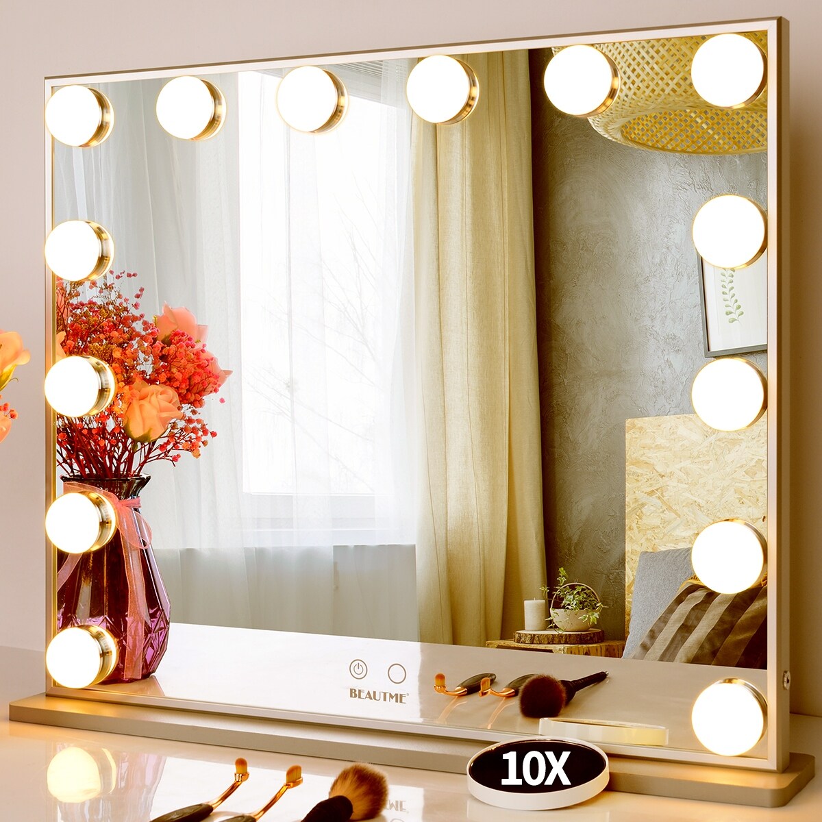 Detachable 10X Magnification Cosmetic Mirror - 23.62''(L) x 19.69''(W)