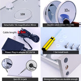 Detachable 10X Magnification Cosmetic Mirror - 23.62''(L) x 19.69''(W)
