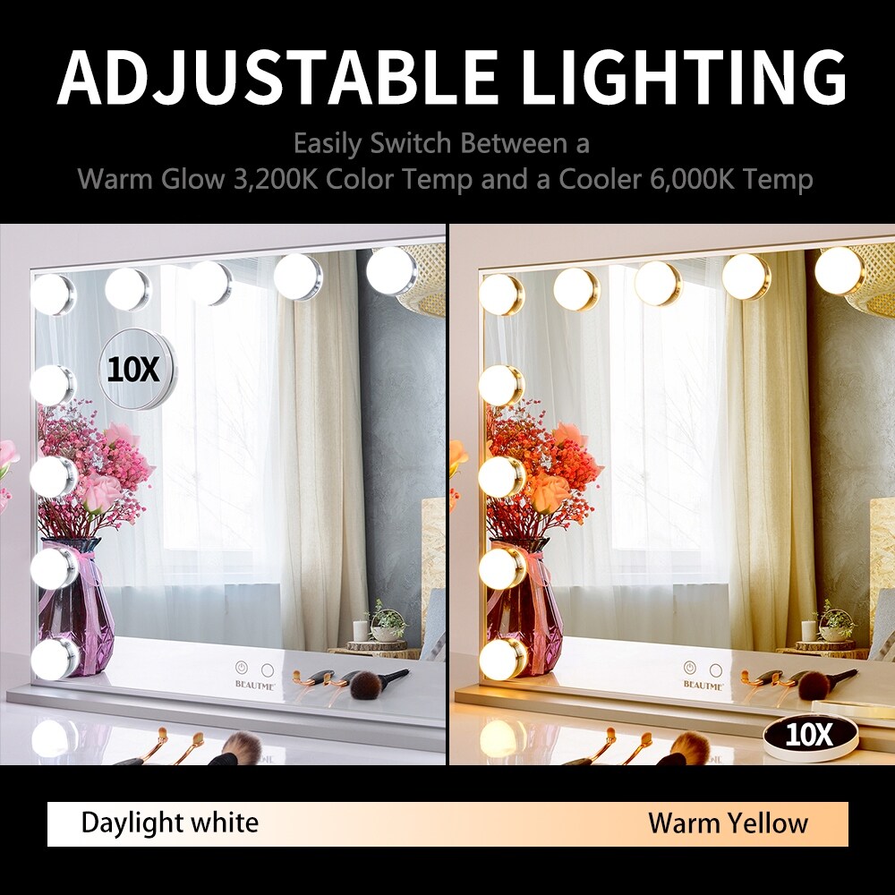 Detachable 10X Magnification Cosmetic Mirror - 23.62''(L) x 19.69''(W)
