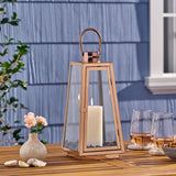 Detroit Modern Outdoor 15" Stainless Steel Lantern by Christopher Knight Home
