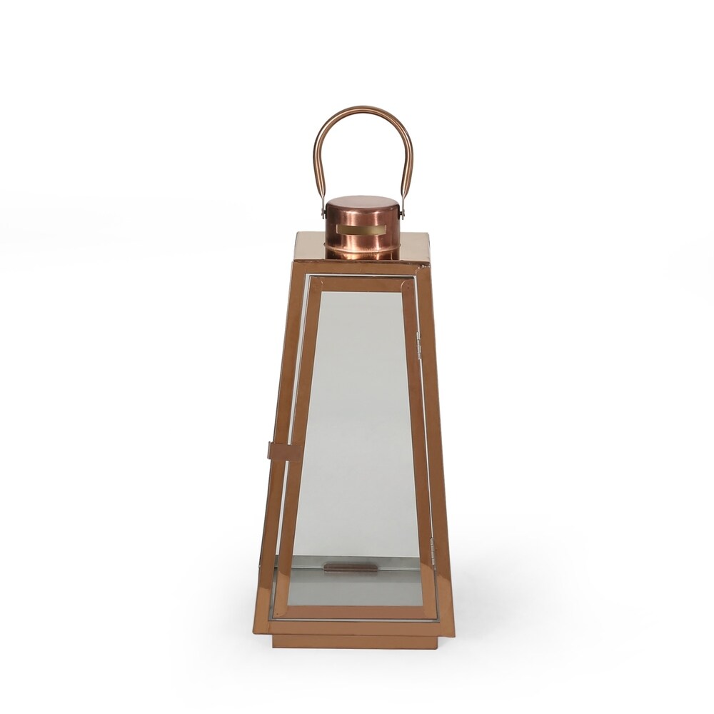 Detroit Modern Outdoor 15" Stainless Steel Lantern by Christopher Knight Home