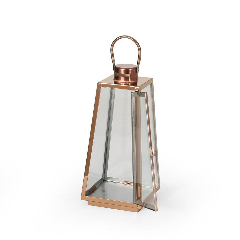 Detroit Modern Outdoor 15" Stainless Steel Lantern by Christopher Knight Home