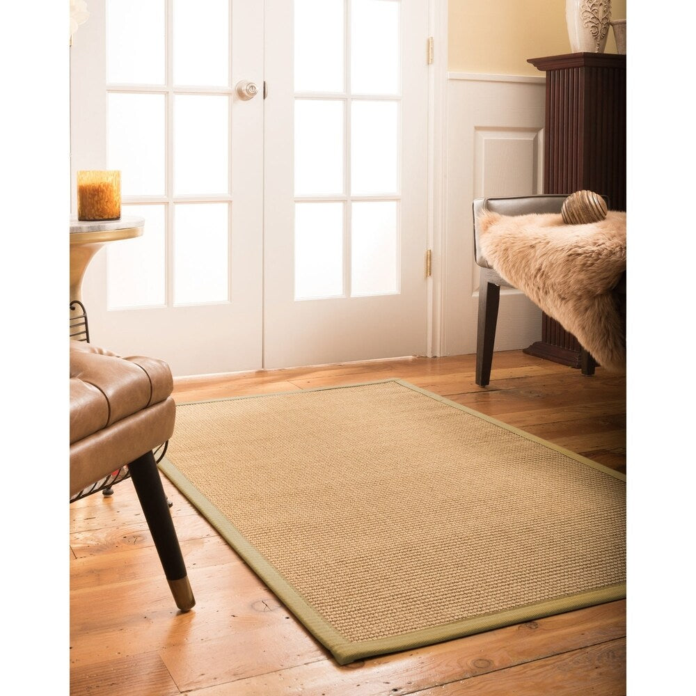 NaturalAreaRugs Devon Sisal Area Rug (4' by 6') Sand Border - 4' x 6'