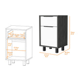 FM Furniture Luxor Z Nightstand with One Cabinet, Superior Top, and One Drawer