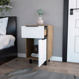 FM Furniture Luxor Z Nightstand with One Cabinet, Superior Top, and One Drawer