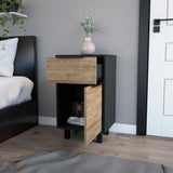 FM Furniture Luxor Z Nightstand with One Cabinet, Superior Top, and One Drawer