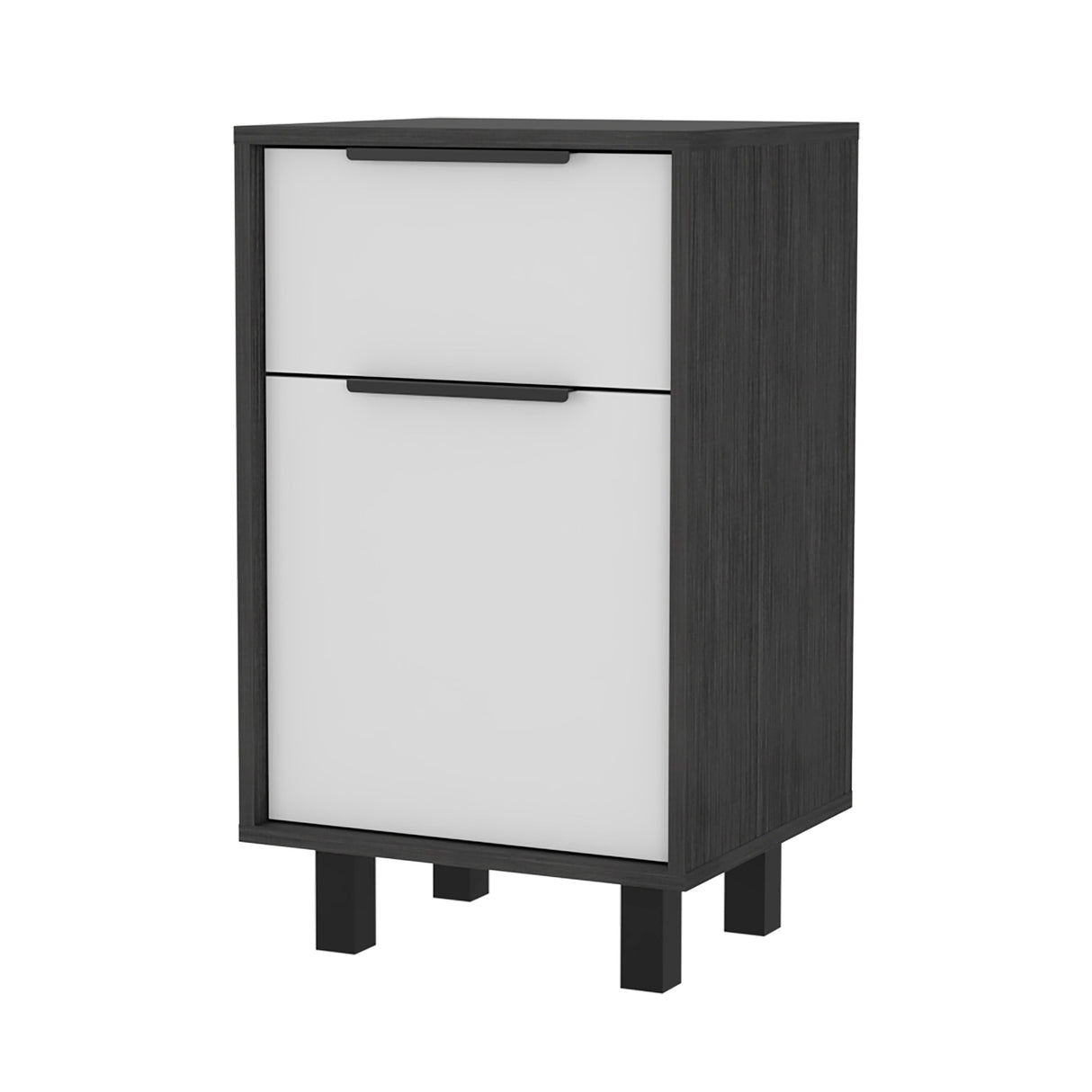 FM Furniture Luxor Z Nightstand with One Cabinet, Superior Top, and One Drawer