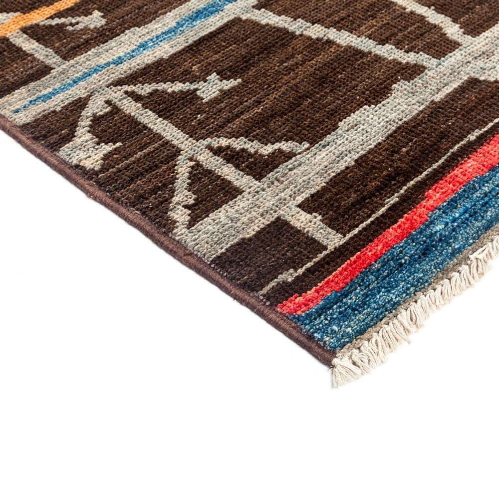 Overton Moroccan, One-of-a-Kind Hand-Knotted Area Rug - Brown, 4' 10" x 8' 0" - 4'10" x 8'