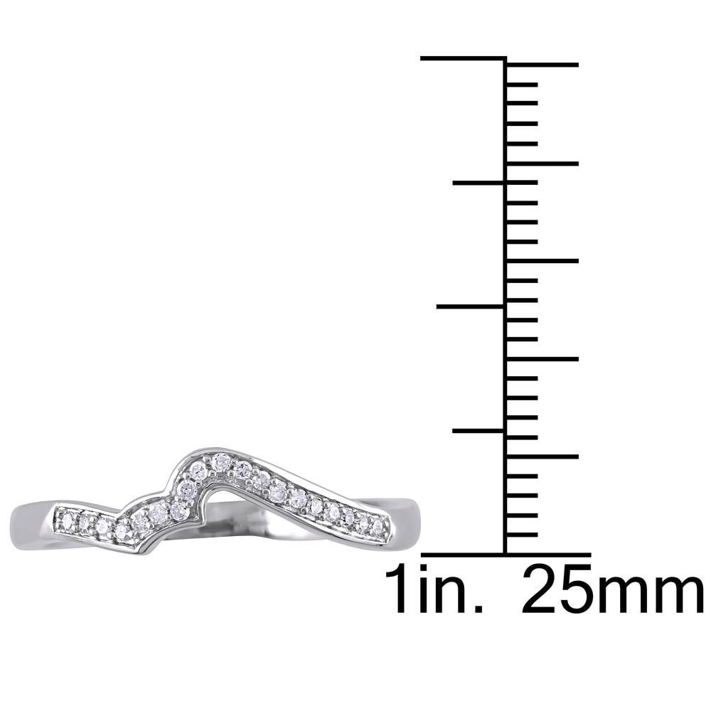 Miadora Diamond Accent Contour Wedding Band in Sterling Silver - White