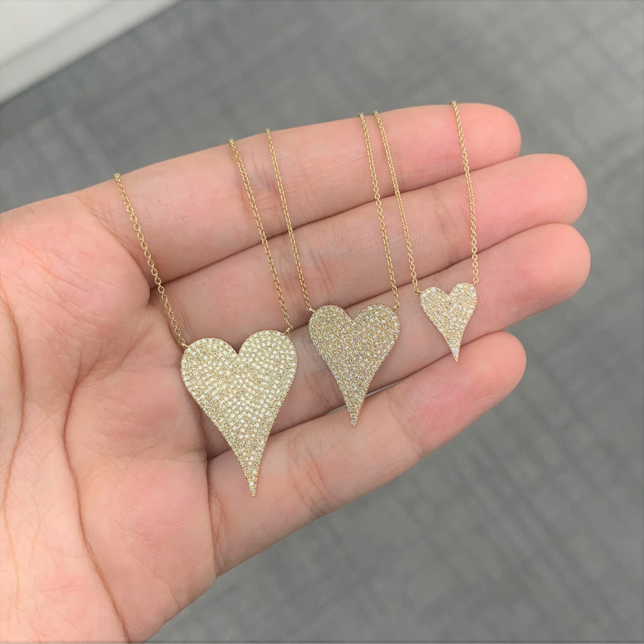 Joelle Collection Diamond Pave Heart Pendant 1/2 Cttw. 14K Gold - Heart Necklace