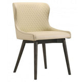 Diamond Quilted Leatherette Side Chair, Set of 2, Cream
