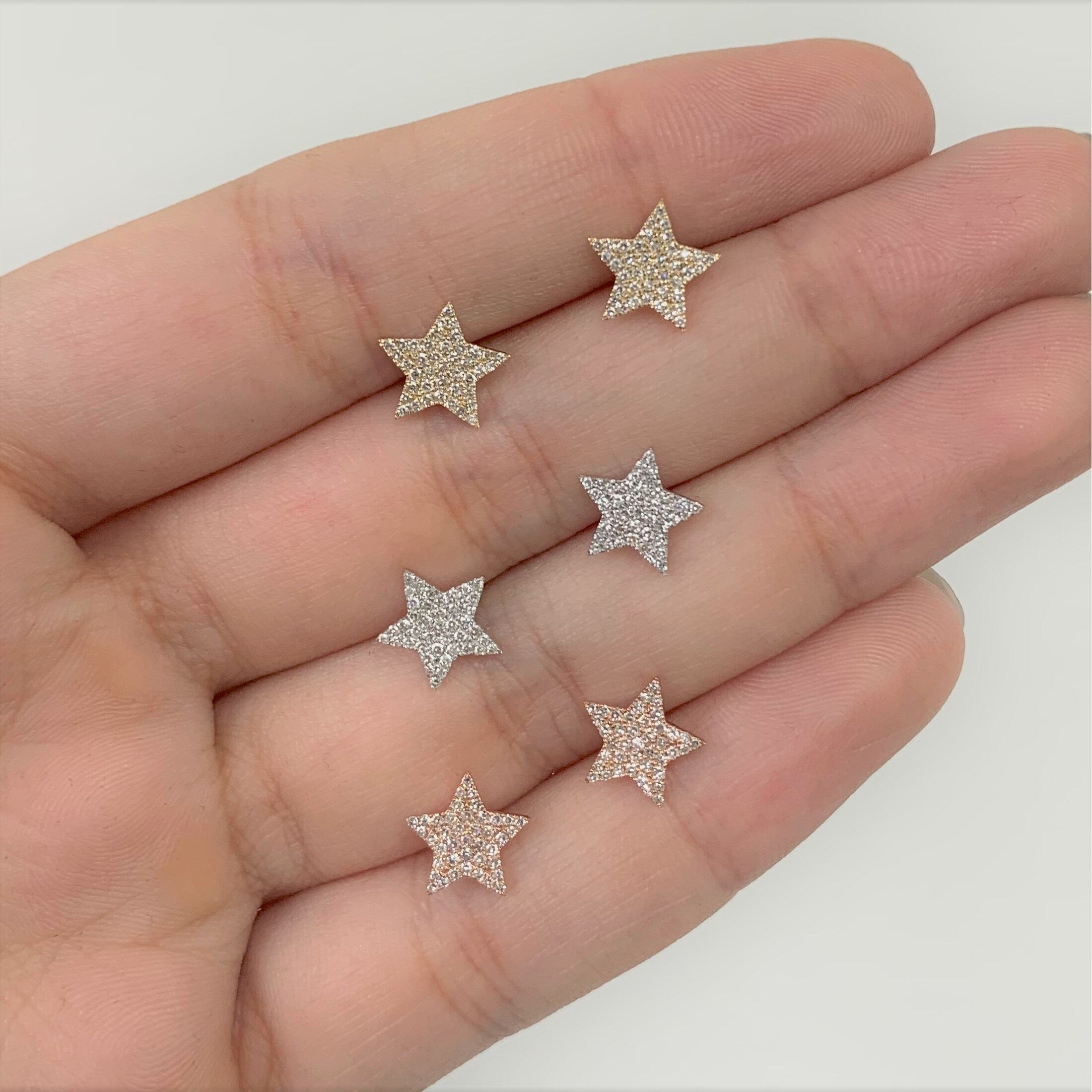 Joelle Collection Diamond Star Studs Earrings 14K Gold 1/5ct TDW