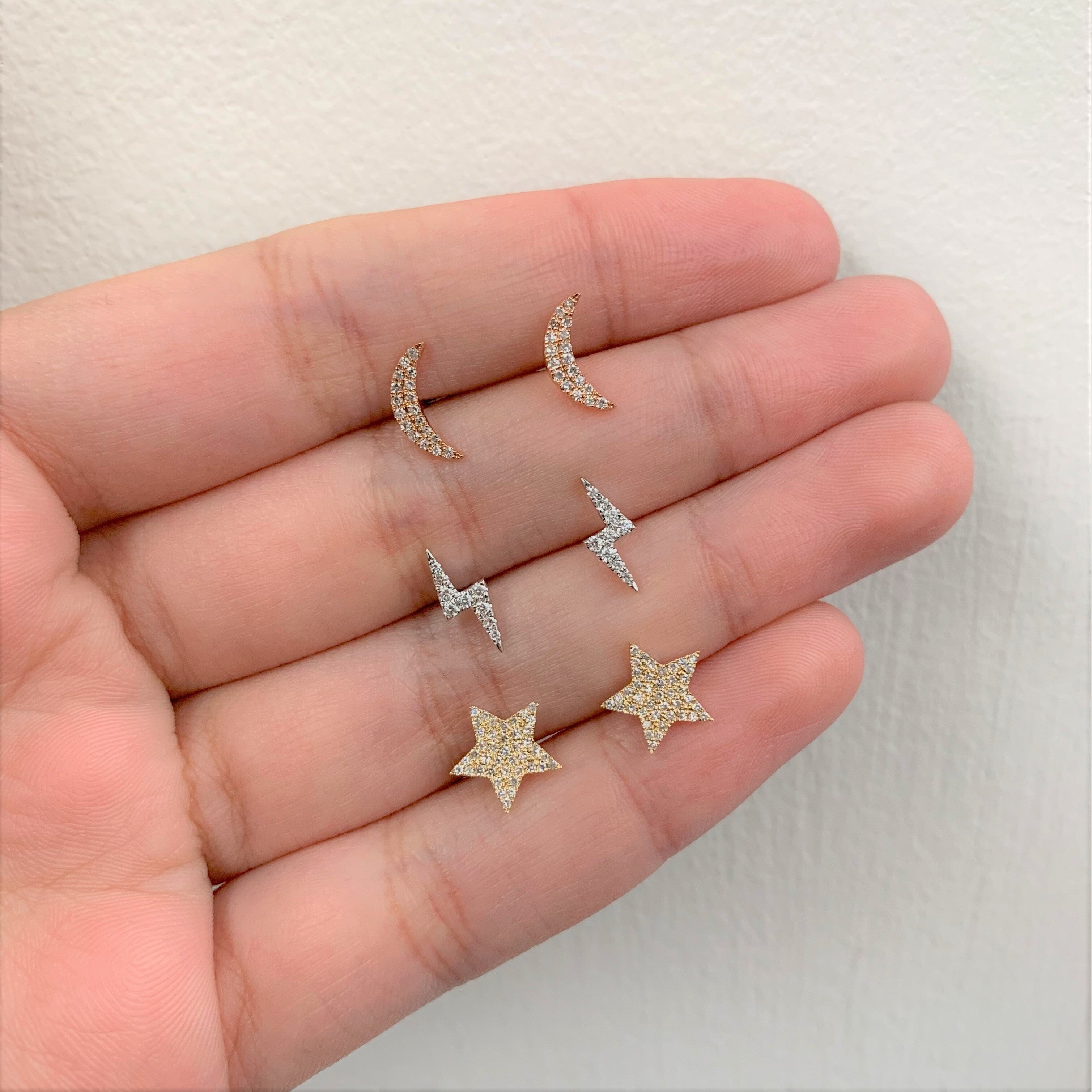 Joelle Collection Diamond Star Studs Earrings 14K Gold 1/5ct TDW