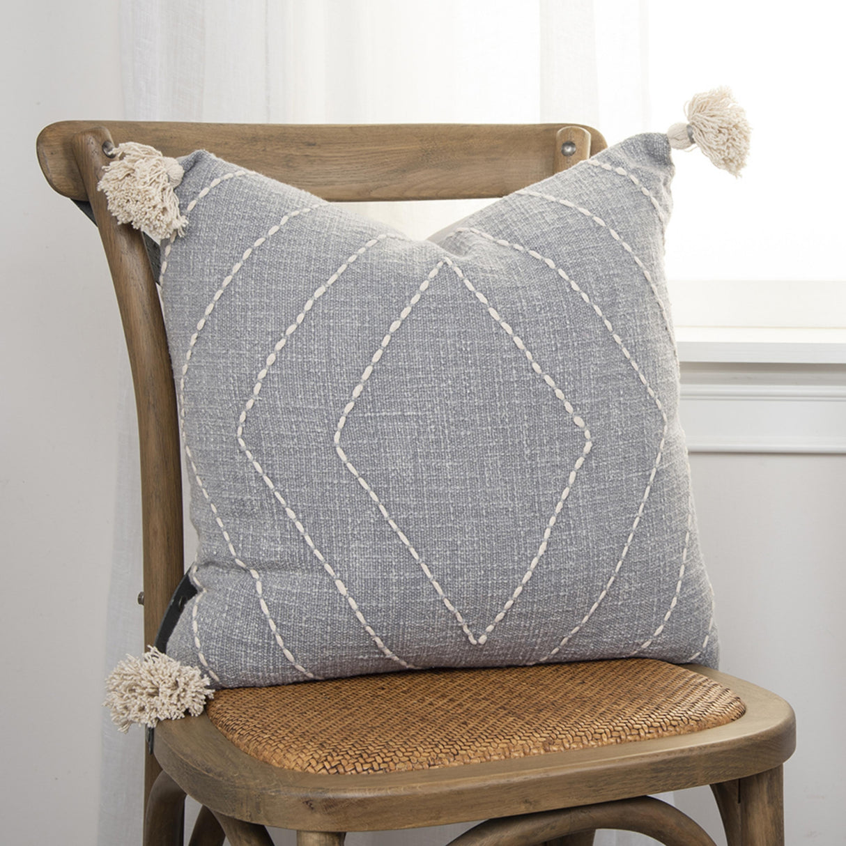 Diamond Textured Cotton Pillow Cover