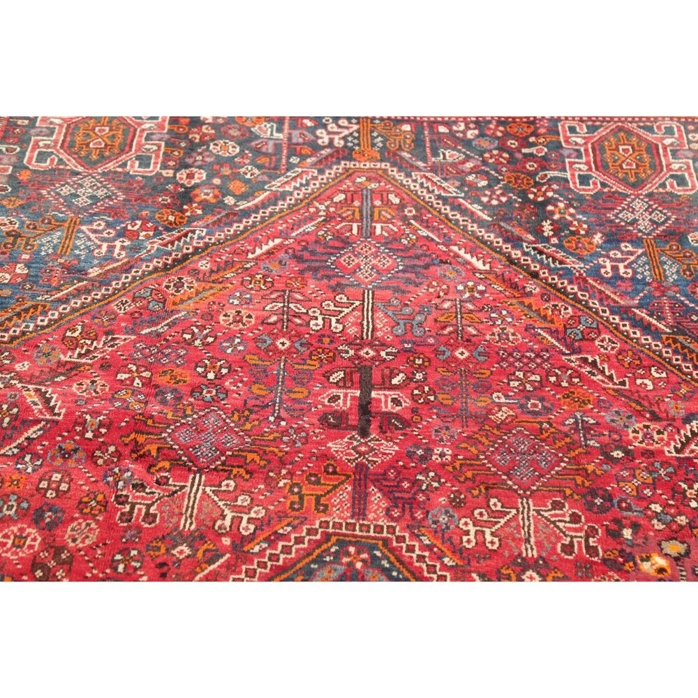 Diamond Vintage Hand Knotted Tribal Shiraz Persian Oriental Area Rug - 8'4" X 5'0"