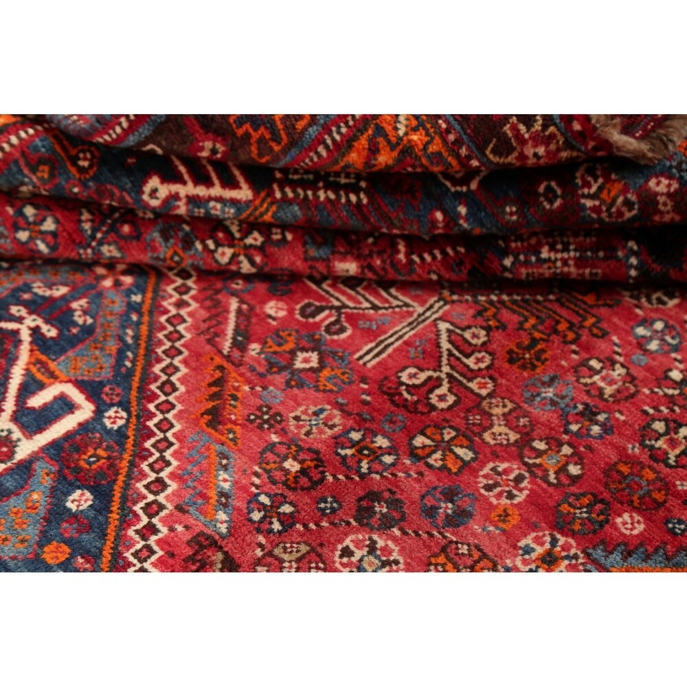 Diamond Vintage Hand Knotted Tribal Shiraz Persian Oriental Area Rug - 8'4" X 5'0"