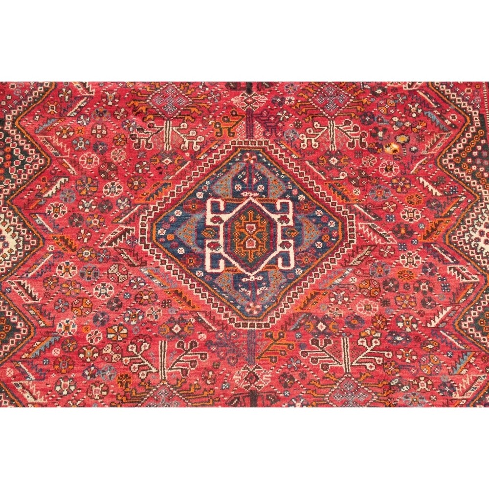 Diamond Vintage Hand Knotted Tribal Shiraz Persian Oriental Area Rug - 8'4" X 5'0"
