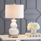 Diana 25.5" Ceramic LED Table Lamp, Navy/Gold by JONATHAN Y