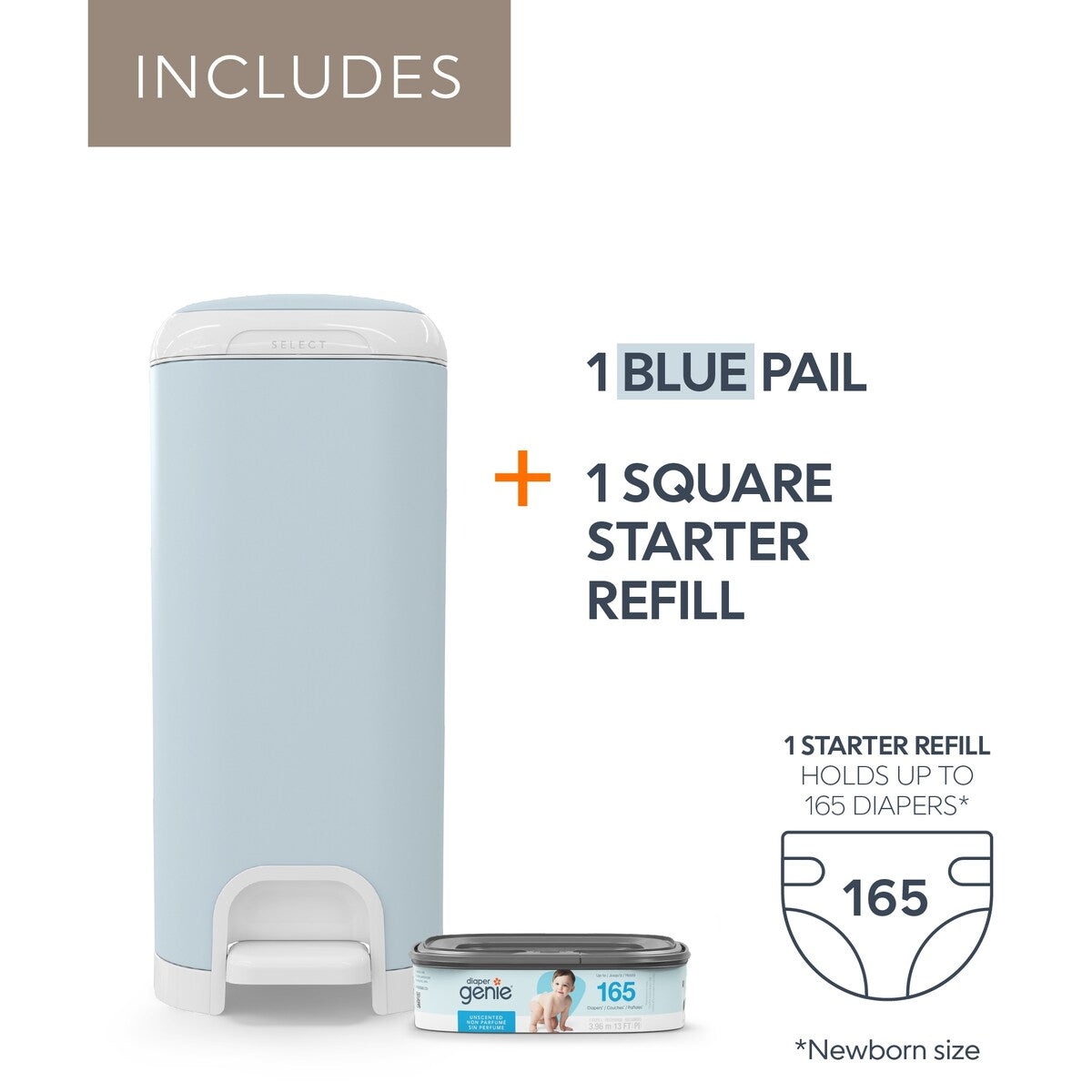 Diaper Genie Select Pail with Starter Refill